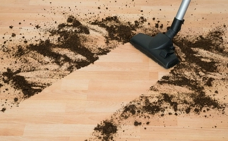 vacuum on dirty floor