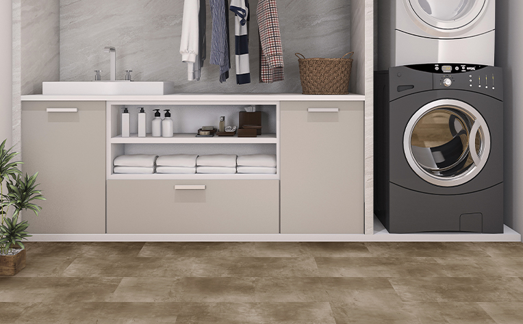 laundry room with tile flooring